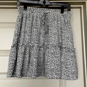 Black and White Flowy Skirt